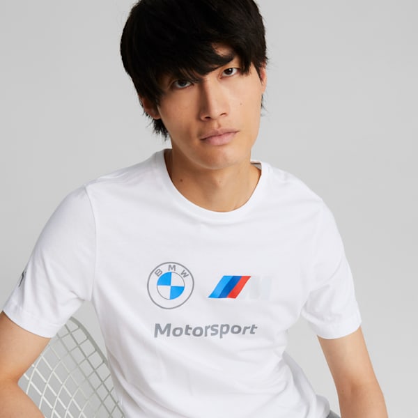 BMW M Motorsport Logo Men's T-Shirt, Puma White, extralarge-IND