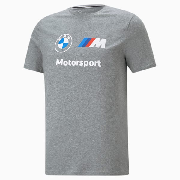 BMW M Motorsport Essentials Logo Tee Men, Medium Gray Heather