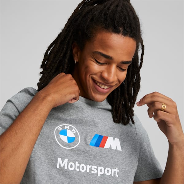 BMW M Motorsport Essentials Men's Logo Tee, Medium Gray Heather