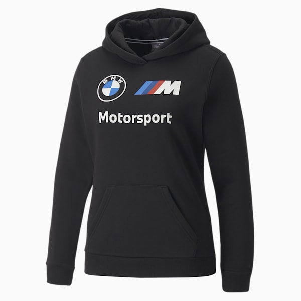 BMW M Motorsport Logo Women's Hoodie, Puma Black, extralarge-IND