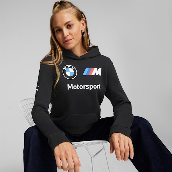 Sudadera con gorra para mujer BMW M Motorsport Essentials, Puma Black, extralarge