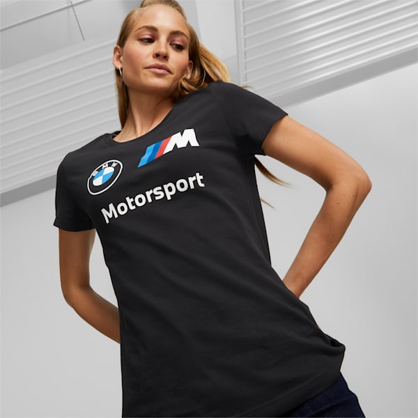 BMW M Motorsport Essentials Logo Women's T-Shirt, Puma Black