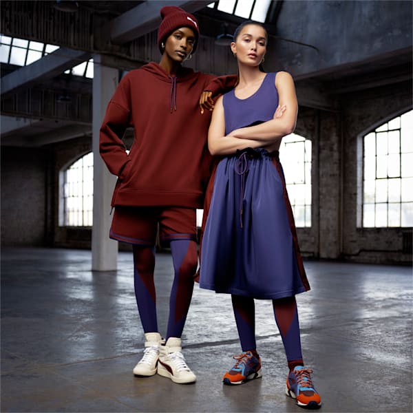 PUMA x JUNE AMBROSE Basketball Shorts, Aubergine-Patriot Blue
