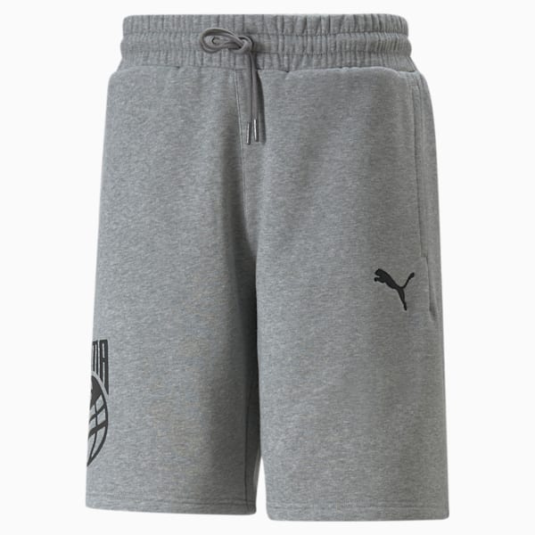 Graphic Booster Men's Basketball Shorts, Medium Gray Heather