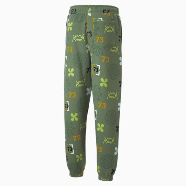 Run It Back Printed Basketball Men's Sweatpants, Dusty Green, extralarge-IND