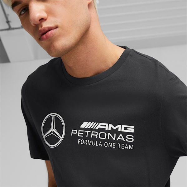 Mercedes AMG Petronas F1 Essential Logo Men's Regular Fit T-Shirt, Puma Black, extralarge-IND