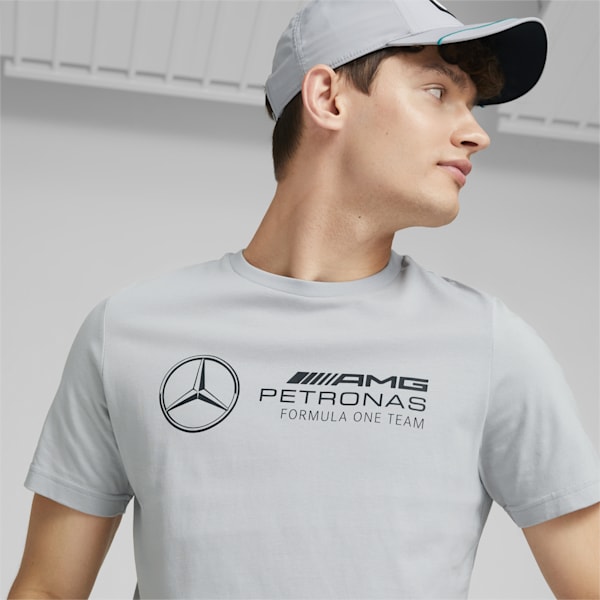 Mercedes AMG Petronas F1 Logo Men's Regular Fit T-Shirt, Mercedes Team Silver, extralarge-IND