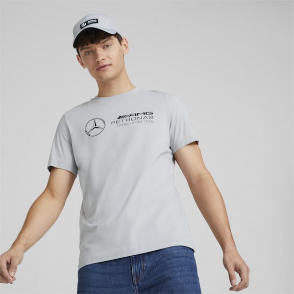 Mercedes AMG Petronas F1 Logo Men's Regular Fit T-Shirt, Mercedes Team Silver, extralarge-IND