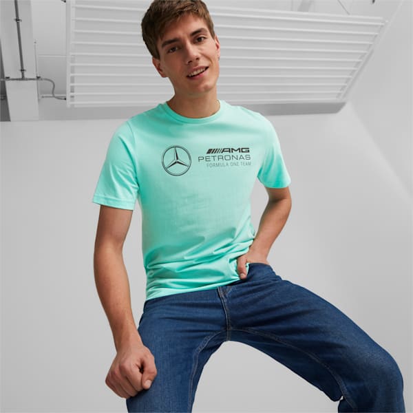 Mercedes-AMG Petronas F1 Essentials Men's Logo Tee, Mint, extralarge