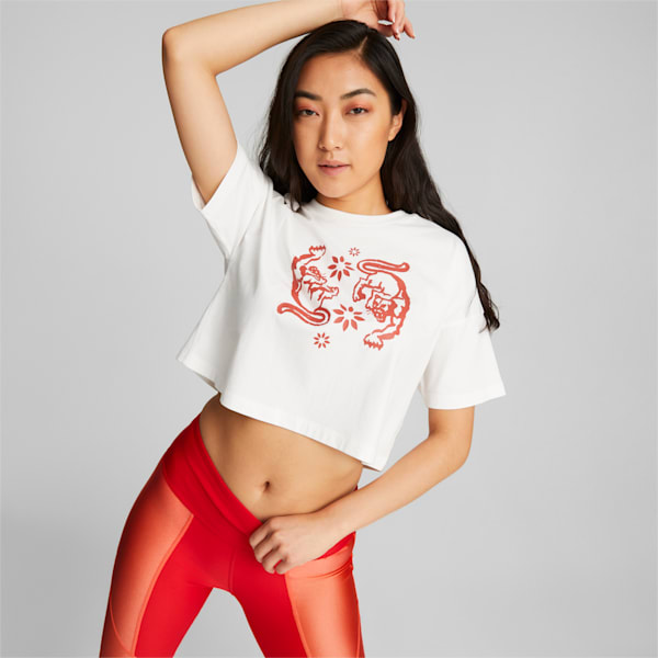 MOD Cropped Women's Basketball T-Shirt, Puma White, extralarge-IND