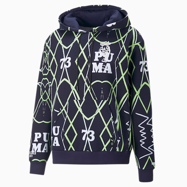 Run it Back Printed Basketball Men's Hoodie, Peacoat, extralarge-IND