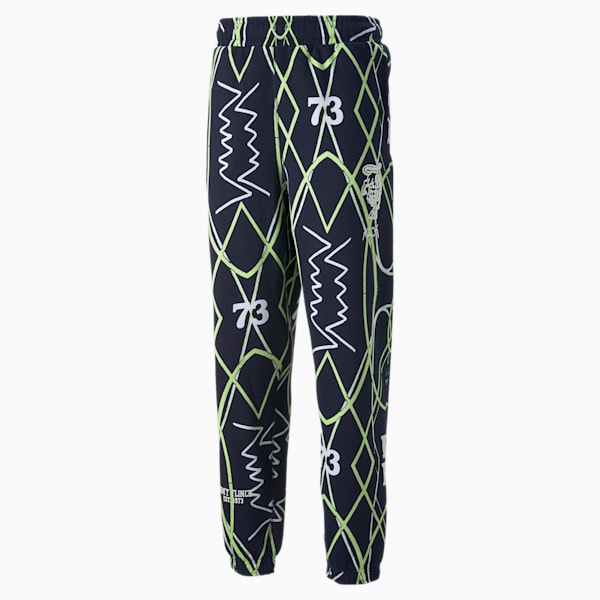 Run it Back Printed Men's Basketball Pants, Peacoat, extralarge