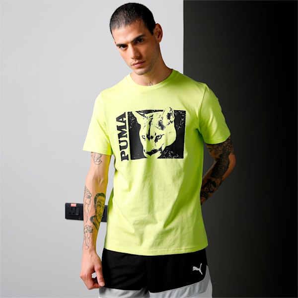 Timeout Short Sleeve Basketball T-Shirt 3 Men, Light Lime