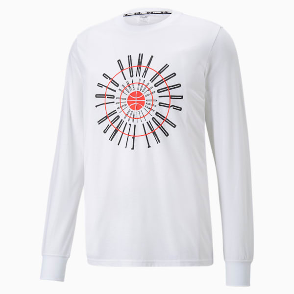 Crossover Long Sleeve Basketball Men's T-Shirt, Puma White, extralarge-IND