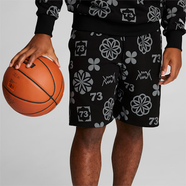 Booster Clyde Print Basketball Shorts Men, Puma Black