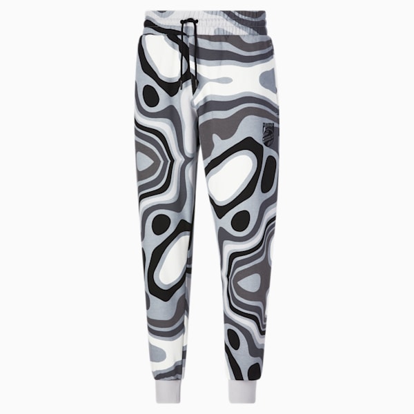 Booster Ralph Print Men's Basketball Pants, Harbor Mist, extralarge