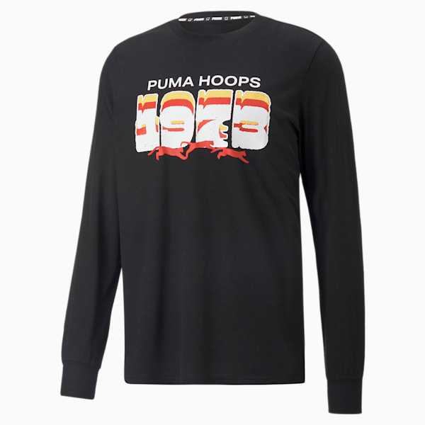 Crossover Long Sleeve Basketball Men's T-Shirt, Puma Black, extralarge-IND