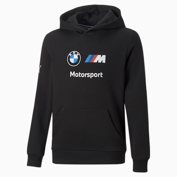 BMW M Motorsport Essentials Hoodie Youth, Puma Black, extralarge-IND
