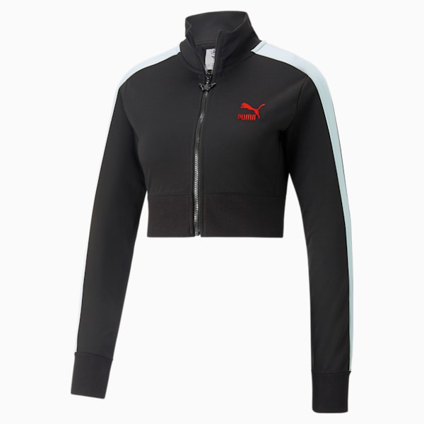 PUMA x DUA LIPA Women's T7 Jacket, Puma Black-Blue Glow, extralarge-IND