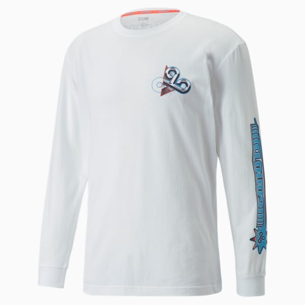 Cloud9 Esports Men's Long Sleeve Shirt, Bright White, extralarge