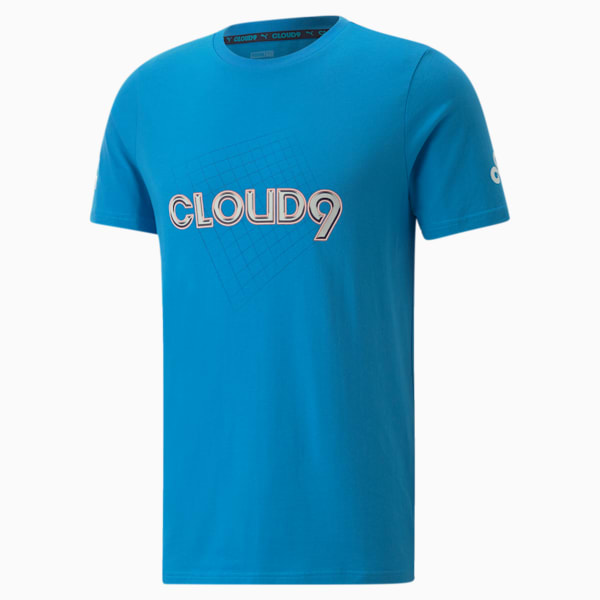 Cloud9 Esports Men's Big Logo Tee, Bleu Azur, extralarge