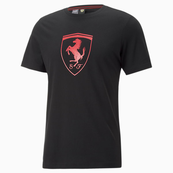 Scuderia Ferrari Metal Energy Logo Men's Regular Fit T-Shirt, Puma Black, extralarge-IND