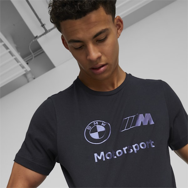 BMW M Motorsport Metal Energy Logo Men's T-Shirt, Puma Black, extralarge-AUS