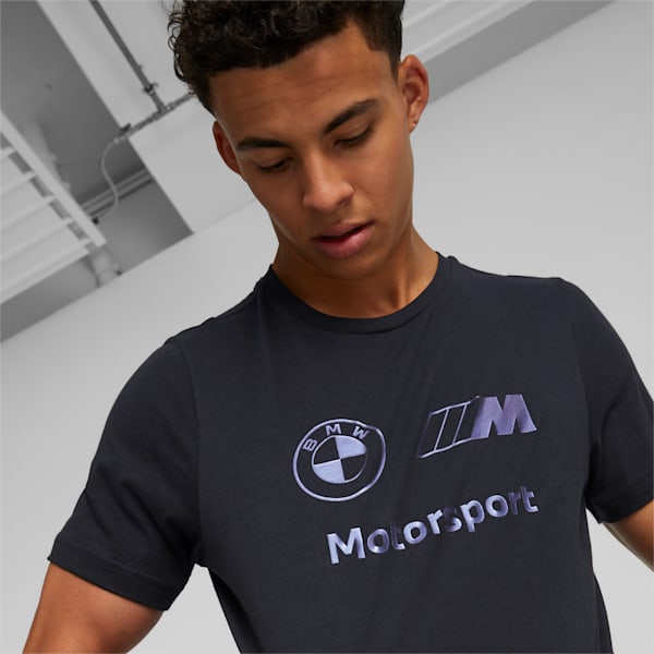 BMW M Motorsport Metal Energy Logo Men's T-Shirt, Puma Black, extralarge-IND