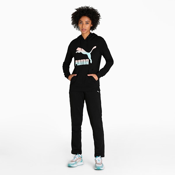 Classics Logo Women's Regular Fit Hoodie, Puma Black-Gloaming, extralarge-IND