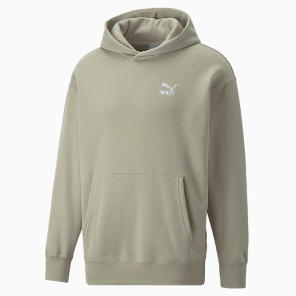 PUMA Downtown color block logo hoodie in beige