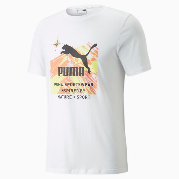 Nature Camp Graphic Men's T-Shirt, Puma White