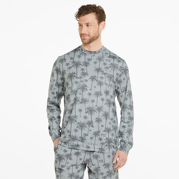 PUMA x Palm Tree Crew Lightweight Crew Neck Golf Sweatshirt Men, High Rise-QUIET SHADE