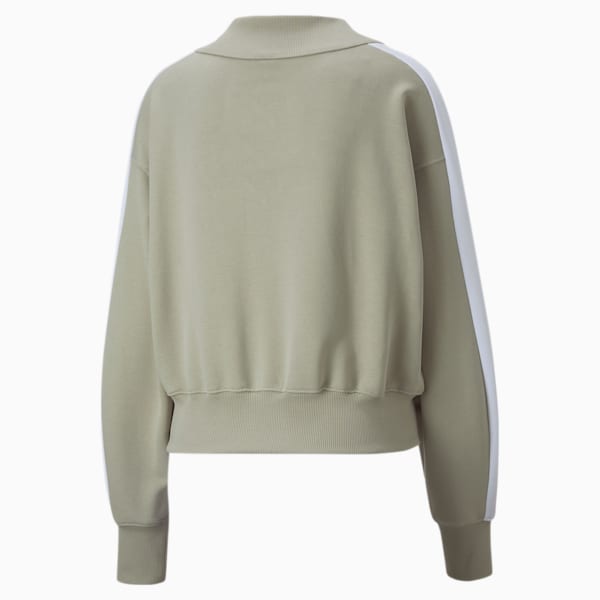 Luxe Sport Women's T7 Cropped Crewneck, Pebble Gray, extralarge