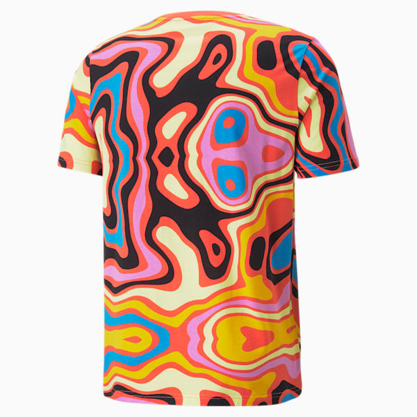 Lava Flow Printed Men's T-Shirt, Spectra Yellow-AOP, extralarge-IND