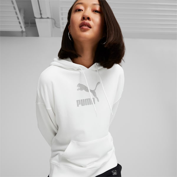Brand Love Metallic Women's Hoodie, Puma White