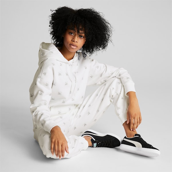 Brand Love Women's Printed Sweatpants, Puma White, extralarge