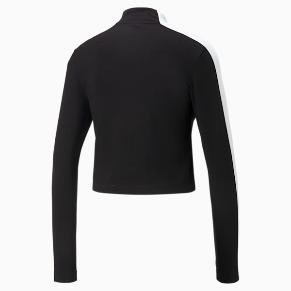 T7 Cropped Slim Long Sleeve Women's T-Shirt, Puma Black, extralarge-IND