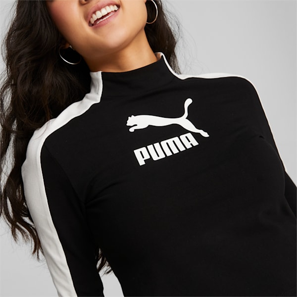 T7 Cropped Slim Long Sleeve Women's T-Shirt, Puma Black, extralarge-IND