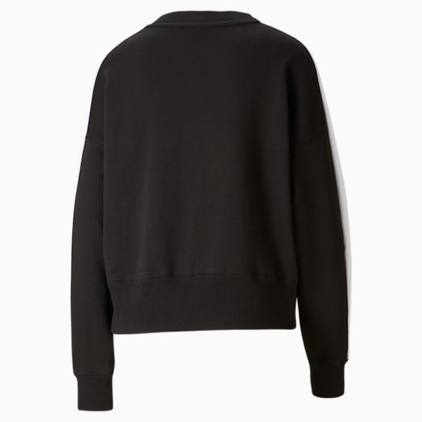 T7 Crew Neck Women Oversized Sweater, Puma Black, extralarge-IND