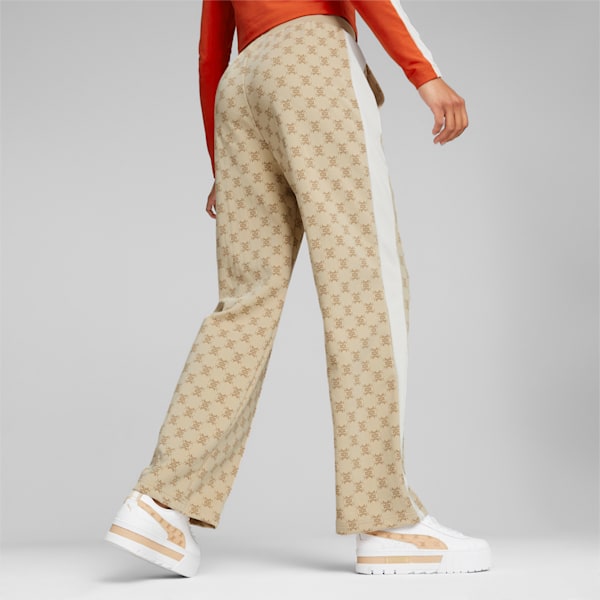 T7 Printed Women's Regular Fit Pants, Light Sand, extralarge-IND