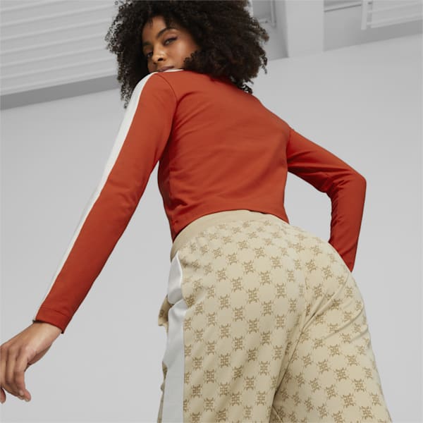 T7 Printed Women's Regular Fit Pants, Light Sand, extralarge-AUS