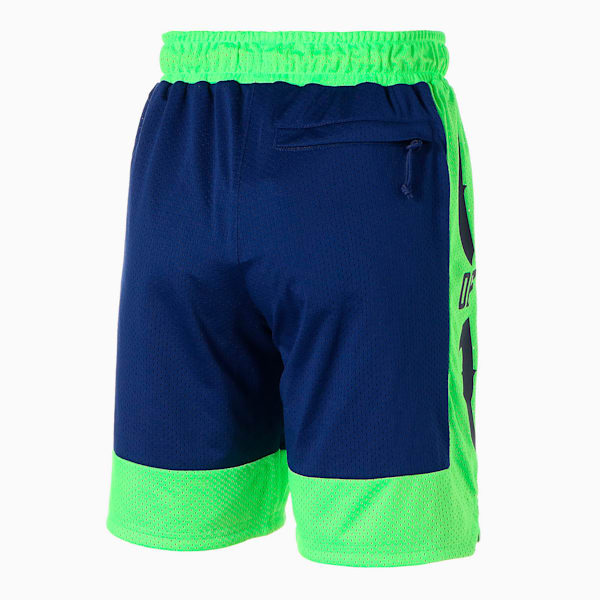 RARE Men's Basketball Shorts, Elektro Blue-Green Gecko