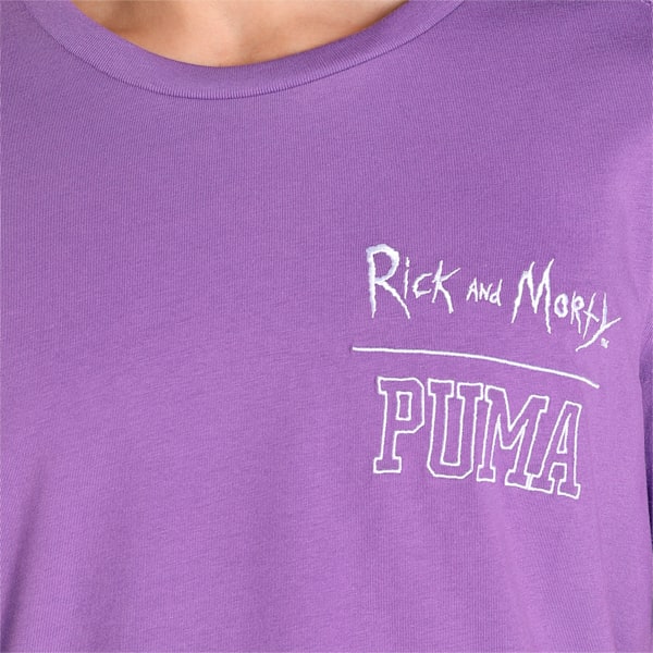 PUMA x Rick and Morty Sanchez Wuz Here Men's Basketball T-Shirt, Royal Lilac, extralarge-IND