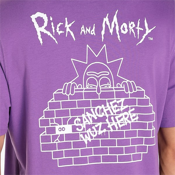 PUMA x Rick and Morty Sanchez Wuz Here Men's Basketball T-Shirt, Royal Lilac, extralarge-IND