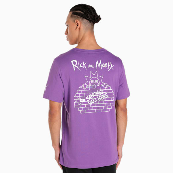 PUMA x Rick and Morty Sanchez Wuz Here Men's Basketball T-Shirt, Royal Lilac, extralarge-IND