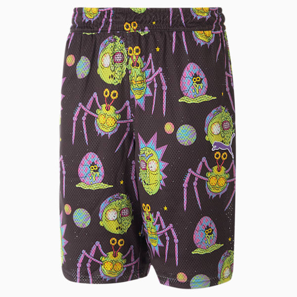 PUMA x Rick and Morty All Over Print Men's Shorts, PUMA Black, extralarge-IND