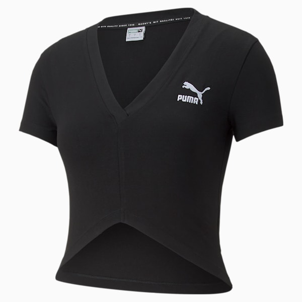 Classics Cropped Slim Women's T-Shirt, Puma Black