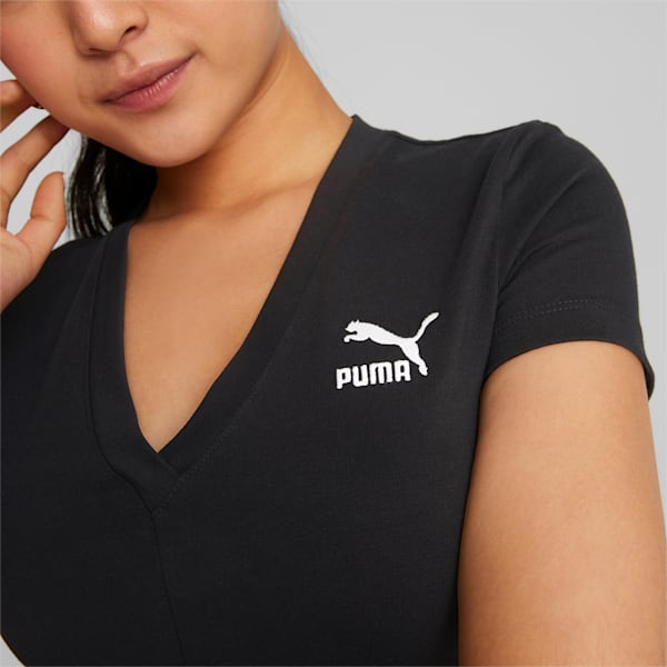 Classics Cropped Slim Women's T-Shirt, Puma Black, extralarge-IND