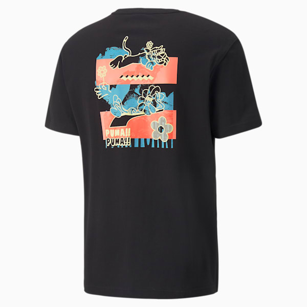 Downtown Graphic Men's T-Shirt, Puma Black-Pink