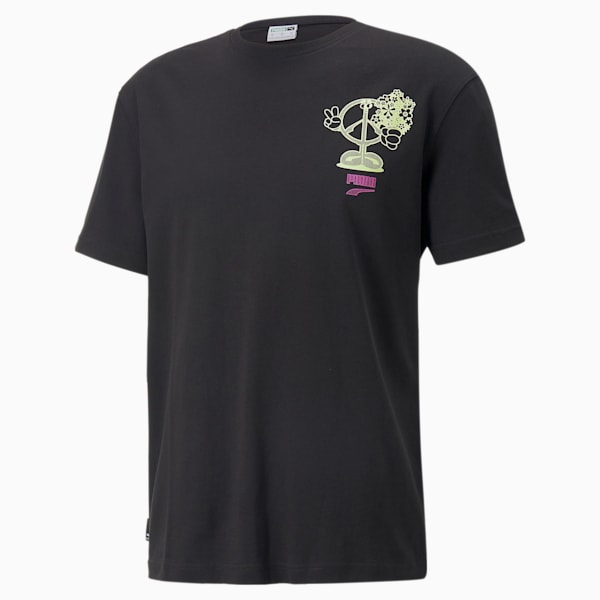 T-shirt Downtown Graphic Homme, Puma Black-Yellow, extralarge